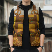 Oktoberfest Lederhosen Pretzel Sleeveless Puffer Jacket Bavarian Pattern Foam Beer Style