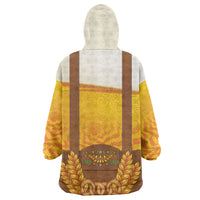 Oktoberfest Lederhosen Pretzel Wearable Blanket Hoodie Bavarian Pattern Foam Beer Style