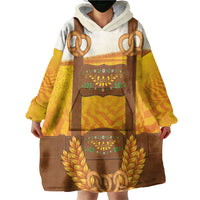 Oktoberfest Lederhosen Pretzel Wearable Blanket Hoodie Bavarian Pattern Foam Beer Style