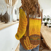 Oktoberfest Lederhosen Pretzel Women Casual Shirt Bavarian Pattern Foam Beer Style