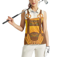 Oktoberfest Lederhosen Pretzel Women Sleeveless Polo Shirt Bavarian Pattern Foam Beer Style