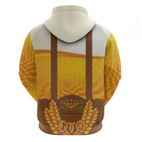 Oktoberfest Lederhosen Pretzel Zip Hoodie Bavarian Pattern Foam Beer Style