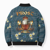 Oktoberfest Eagle Beer Prost Bomber Puffer Jacket Bavarian Polygon Pattern