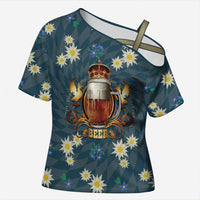 Oktoberfest Eagle Beer Prost Cross Shoulder Shirt Bavarian Polygon Pattern