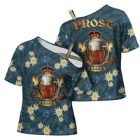 Oktoberfest Eagle Beer Prost Cross Shoulder Shirt Bavarian Polygon Pattern