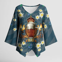 Oktoberfest Eagle Beer Prost Kimono Sleeve Blouse Bavarian Polygon Pattern