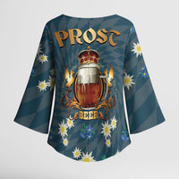 Oktoberfest Eagle Beer Prost Kimono Sleeve Blouse Bavarian Polygon Pattern