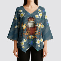 Oktoberfest Eagle Beer Prost Kimono Sleeve Blouse Bavarian Polygon Pattern