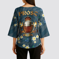 Oktoberfest Eagle Beer Prost Kimono Sleeve Blouse Bavarian Polygon Pattern