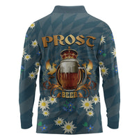 Oktoberfest Eagle Beer Prost Long Sleeve Polo Shirt Bavarian Polygon Pattern