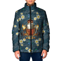 Oktoberfest Eagle Beer Prost Padded Jacket Bavarian Polygon Pattern