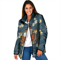 Oktoberfest Eagle Beer Prost Padded Jacket Bavarian Polygon Pattern
