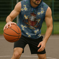 Oktoberfest Eagle Beer Prost Sleeveless Hoodie Bavarian Polygon Pattern