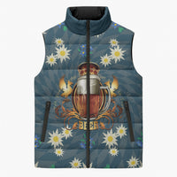 Oktoberfest Eagle Beer Prost Sleeveless Puffer Jacket Bavarian Polygon Pattern