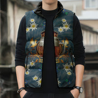 Oktoberfest Eagle Beer Prost Sleeveless Puffer Jacket Bavarian Polygon Pattern