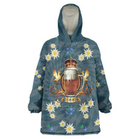 Oktoberfest Eagle Beer Prost Wearable Blanket Hoodie Bavarian Polygon Pattern