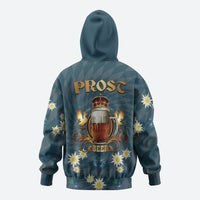 Oktoberfest Eagle Beer Prost Zip Hoodie Bavarian Polygon Pattern