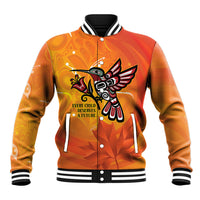 Canada Orange Shirt Day Haida Hummingbird Baseball Jacket September 30 Truth and Reconciliation