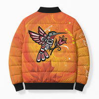 Canada Orange Shirt Day Haida Hummingbird Bomber Puffer Jacket September 30 Truth and Reconciliation