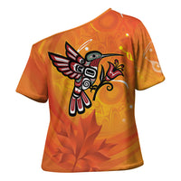 Canada Orange Shirt Day Haida Hummingbird Cross Shoulder Shirt September 30 Truth and Reconciliation