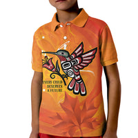 Canada Orange Shirt Day Haida Hummingbird Kid Polo Shirt September 30 Truth and Reconciliation