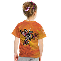 Canada Orange Shirt Day Haida Hummingbird Kid T Shirt September 30 Truth and Reconciliation