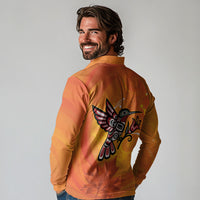 Canada Orange Shirt Day Haida Hummingbird Long Sleeve Polo Shirt September 30 Truth and Reconciliation