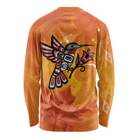 Canada Orange Shirt Day Haida Hummingbird Long Sleeve Shirt September 30 Truth and Reconciliation
