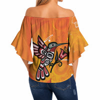 Canada Orange Shirt Day Haida Hummingbird Off Shoulder Wrap Waist Top September 30 Truth and Reconciliation