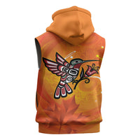Canada Orange Shirt Day Haida Hummingbird Sleeveless Hoodie September 30 Truth and Reconciliation