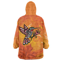Canada Orange Shirt Day Haida Hummingbird Wearable Blanket Hoodie September 30 Truth and Reconciliation