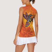 Canada Orange Shirt Day Haida Hummingbird Women Sleeveless Polo Shirt September 30 Truth and Reconciliation