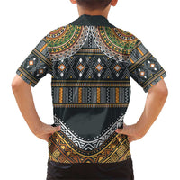 Africa Ethnic Native Pattern Family Matching Short Sleeve Bodycon Dress and Hawaiian Shirt - Wonder Print Shop