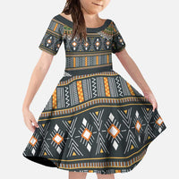 Africa Ethnic Native Pattern Family Matching Summer Maxi Dress and Hawaiian Shirt - Wonder Print Shop