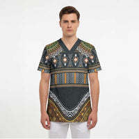 Africa Ethnic Native Pattern Scrub Top