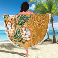 Africa King Proteas Dashiki Motif Beach Blanket Gold Style LT9 - Wonder Print Shop