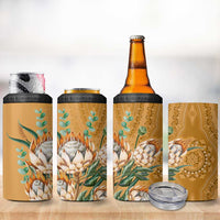 Africa King Proteas Dashiki Motif 4 in 1 Can Cooler Tumbler Gold Style LT9 - Wonder Print Shop