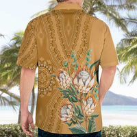 Africa King Proteas Dashiki Motif Hawaiian Shirt Gold Style - Wonder Print Shop