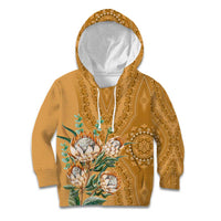 Africa King Proteas Dashiki Motif Kid Hoodie Gold Style - Wonder Print Shop