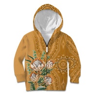 Africa King Proteas Dashiki Motif Kid Hoodie Gold Style - Wonder Print Shop