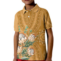 Africa King Proteas Dashiki Motif Kid Polo Shirt Gold Style - Wonder Print Shop