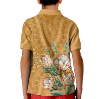 Africa King Proteas Dashiki Motif Kid Polo Shirt Gold Style - Wonder Print Shop