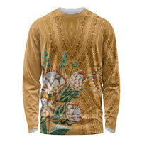 Africa King Proteas Dashiki Motif Long Sleeve Shirt Gold Style - Wonder Print Shop