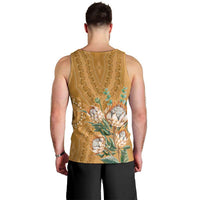 Africa King Proteas Dashiki Motif Men Tank Top Gold Style - Wonder Print Shop