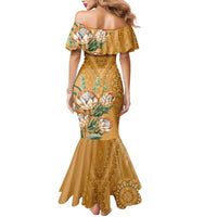 Africa King Proteas Dashiki Motif Mermaid Dress Gold Style - Wonder Print Shop