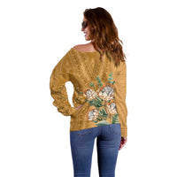 Africa King Proteas Dashiki Motif Off Shoulder Sweater Gold Style - Wonder Print Shop