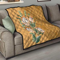 Africa King Proteas Dashiki Motif Quilt Gold Style - Wonder Print Shop