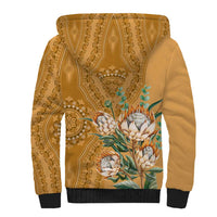 Africa King Proteas Dashiki Motif Sherpa Hoodie Gold Style - Wonder Print Shop