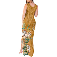 Africa King Proteas Dashiki Motif Tank Maxi Dress Gold Style - Wonder Print Shop