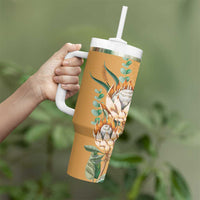 Africa King Proteas Dashiki Motif Tumbler With Handle Gold Style - Wonder Print Shop
